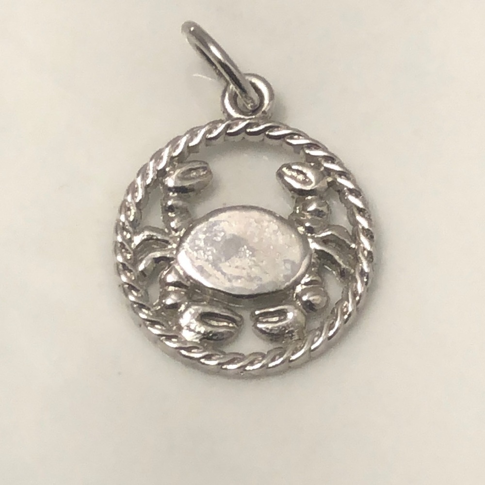 Cancer crab zodiac sterling silver vintage‎ pendant charm